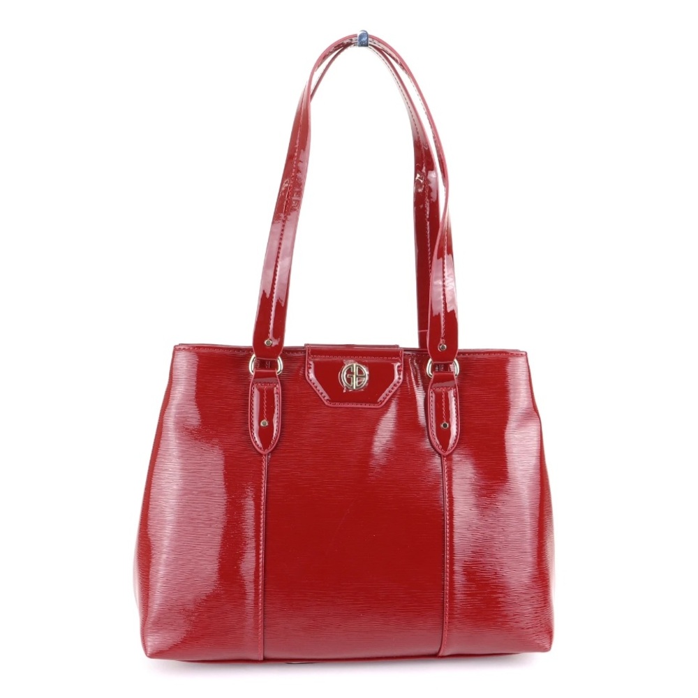 Giani Bernini Faux Leather Glossy Red Tote Bag/Purse